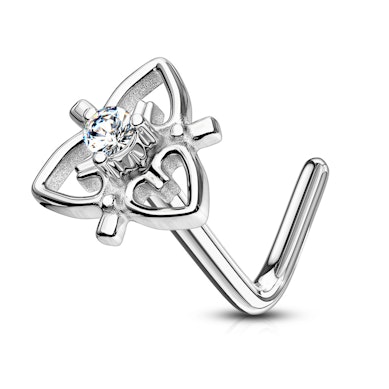 Nasenpiercing mit filigranem Herz und Stein