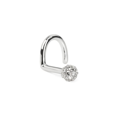 14kt. Gold Nasenschraube mit eingefassten CZ-Steinen