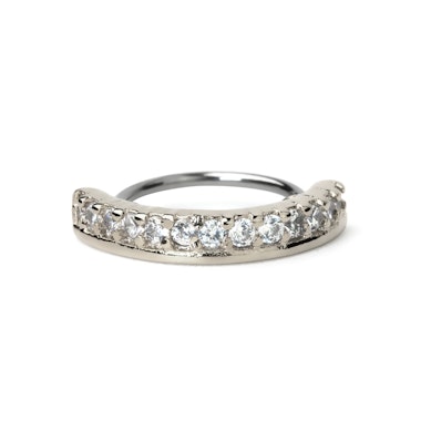 Twist Ring mit Halbkreis und Steinen
