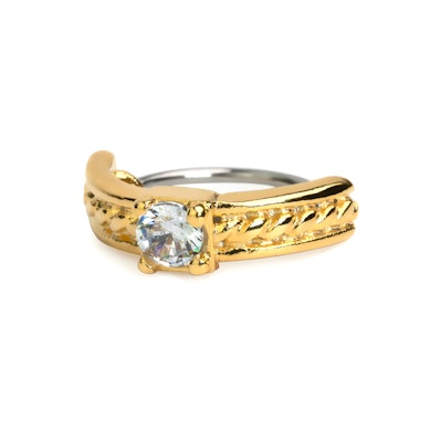 Twist Ring mit Halbkreis und Einzelstein