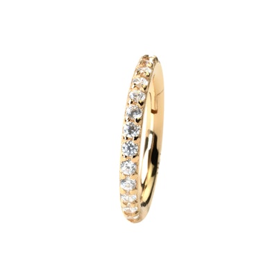 Steinbesetzter Ring aus 14 Karat Gold mit Scharnier