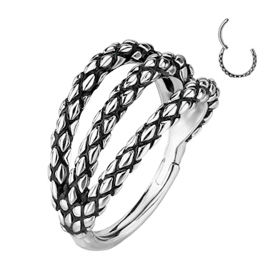 Scharnierring mit drei Reifen und Schlangenhautmuster