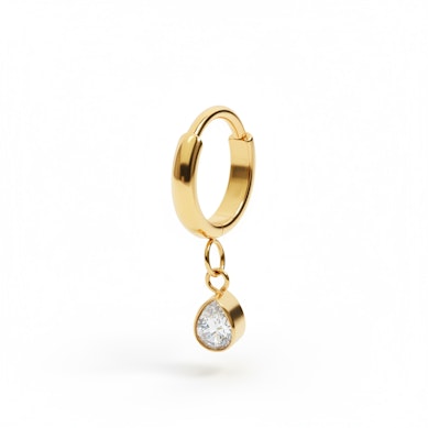 Titan-Ring mit tropfenförmigem Anhänger