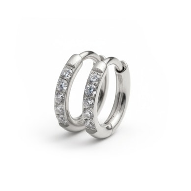 Paar Titan-Huggie-Ringe mit Schmucksteinen