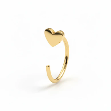 Offener Ring aus Titan mit Herz