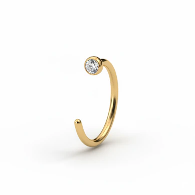 Offener Ring aus Titan mit Schmuckstein