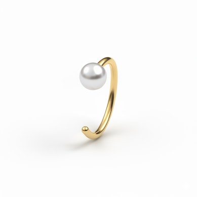 Offener Ring aus Titan mit Perle