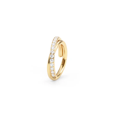 Überkreuzter Titanring mit Zirkoniasteinen