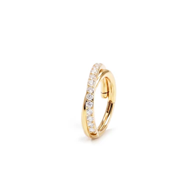 Überkreuzter Titanring mit Zirkoniasteinen