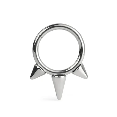 Ring aus Titan mit Scharnier und Spikes