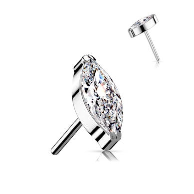 Gewindeloser Push-in Aufsatz mit marquiseförmigem Stein