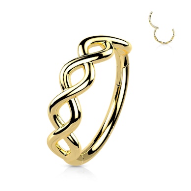 Ring aus 14 Karat Gold mit Scharnier und Infinity Twist