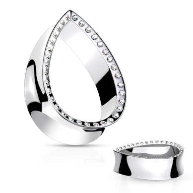 Tropfenförmiger Tunnel mit Steinkante