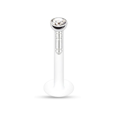 Labret aus PTFE mit vielen farbigen Steinen