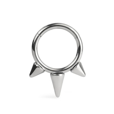 Ring aus Titan mit Scharnier und Spikes 