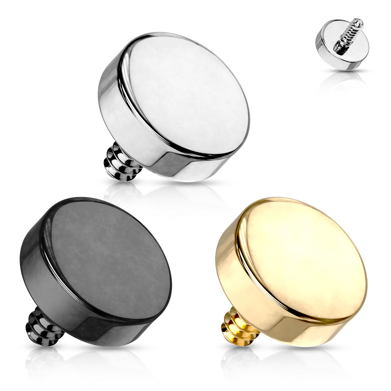 Flache Piercingkugel mit Innengewinde