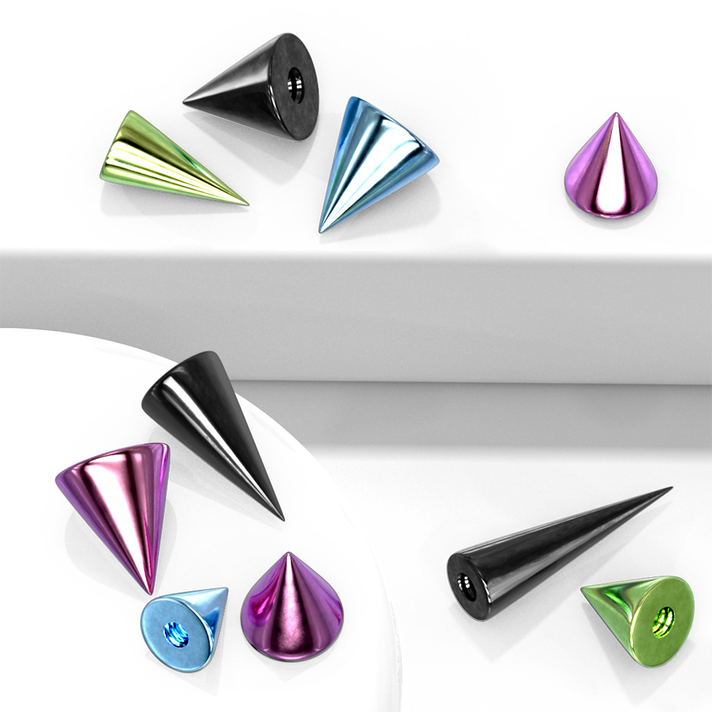 Lose Spikes in verschiedenen Farben und Größen