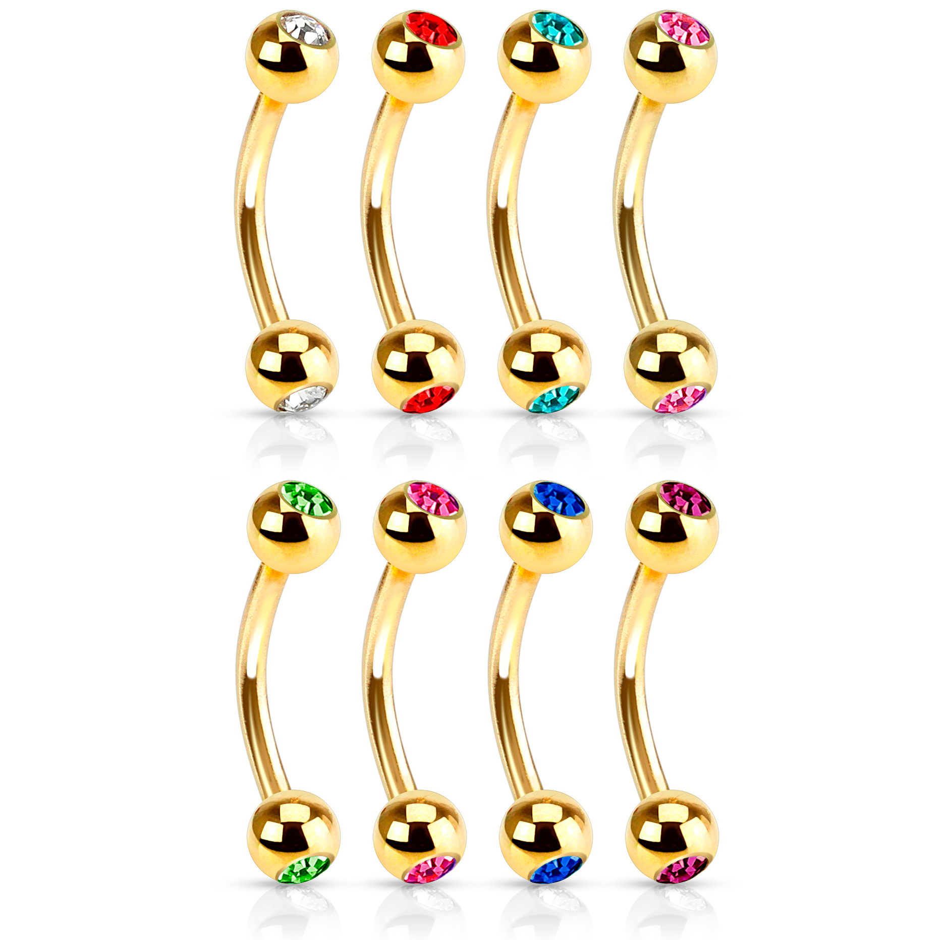 Vergoldeter gebogener Stecker mit Steinen