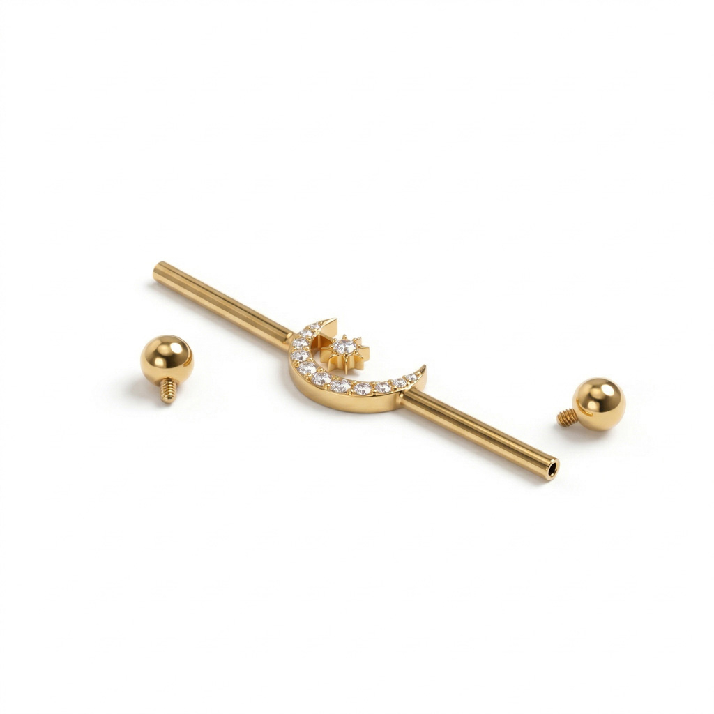 Industrialstab aus Titan mit Mond und Stern in der Mitte