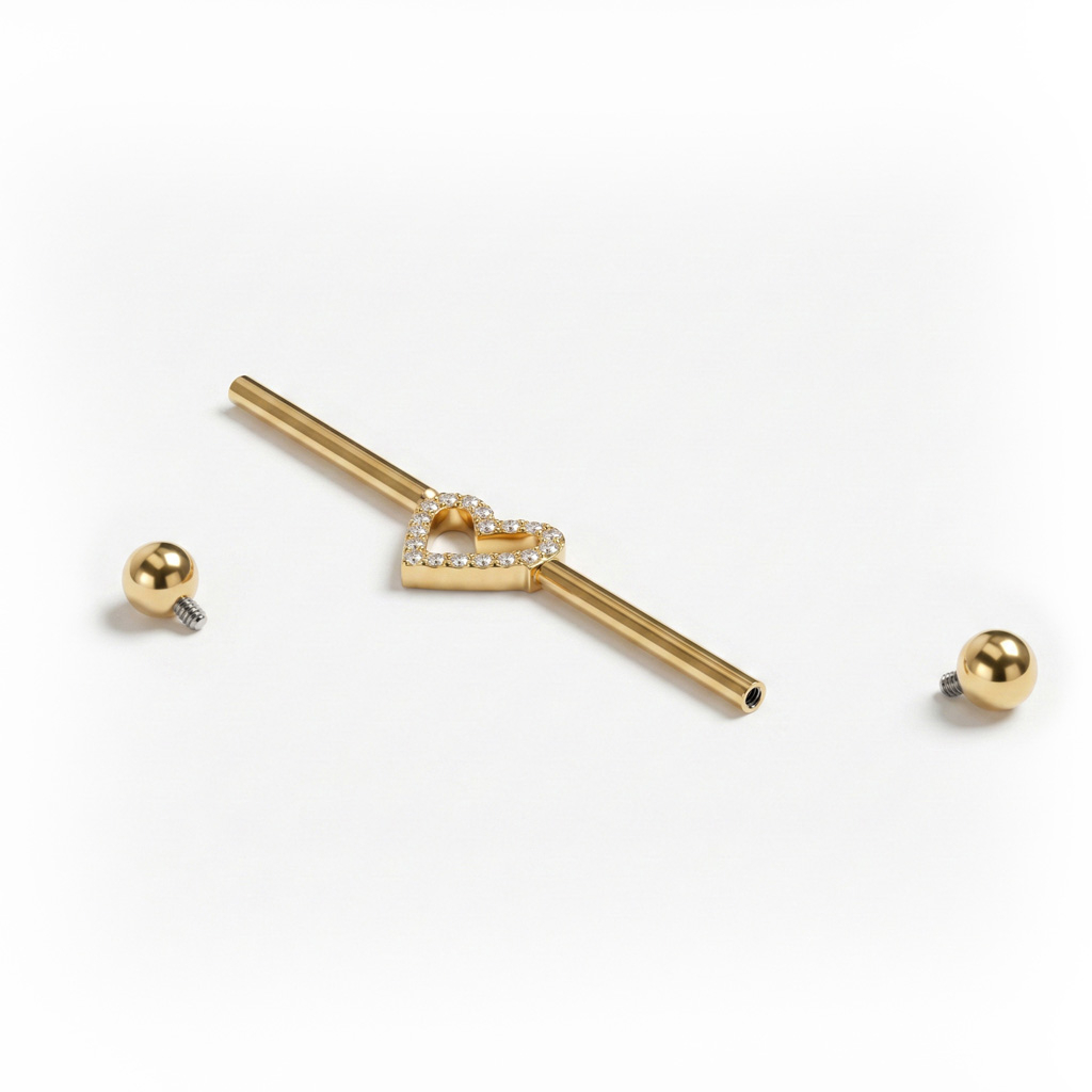 Industrialstab aus Titan mit Herz in der Mitte