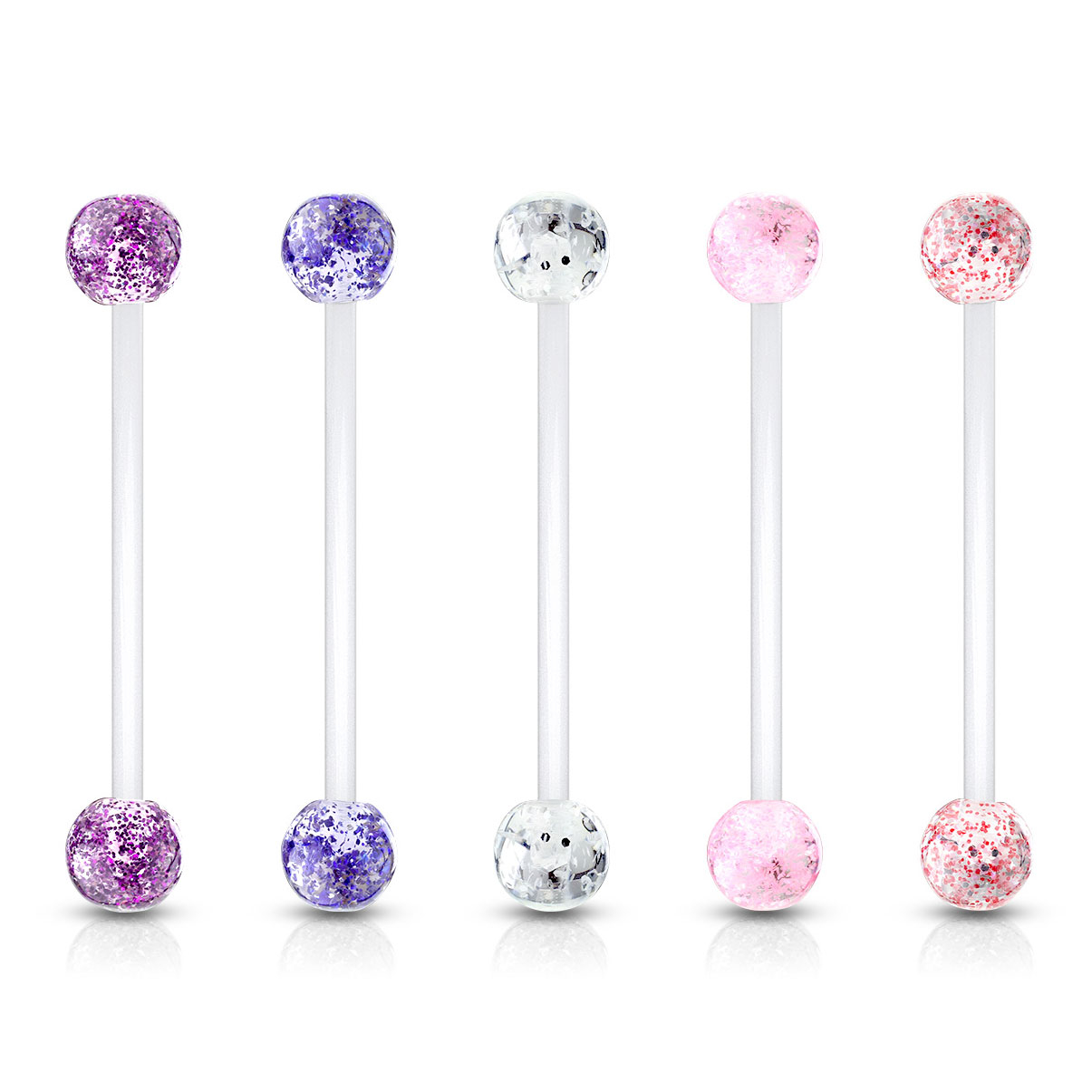 Bauchnabelpiercing für Schwangere mit Glitzerkugeln