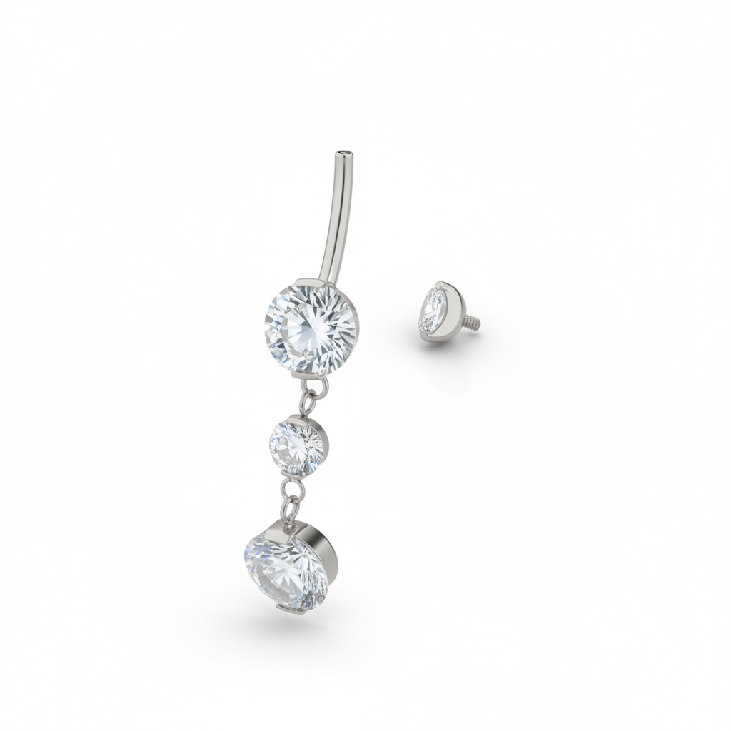 Titan-Bauchnabelschmuck mit Anhänger