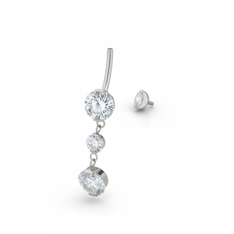 Titan-Bauchnabelschmuck mit Anhänger