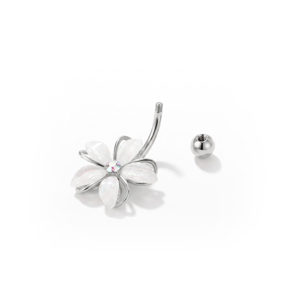 Bauchnabelring mit Blume