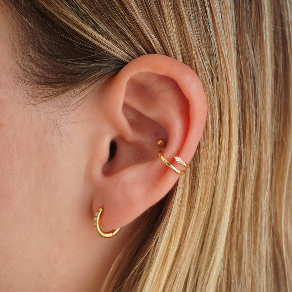 Minimalistischer Ear Cuff mit Schmuckstein