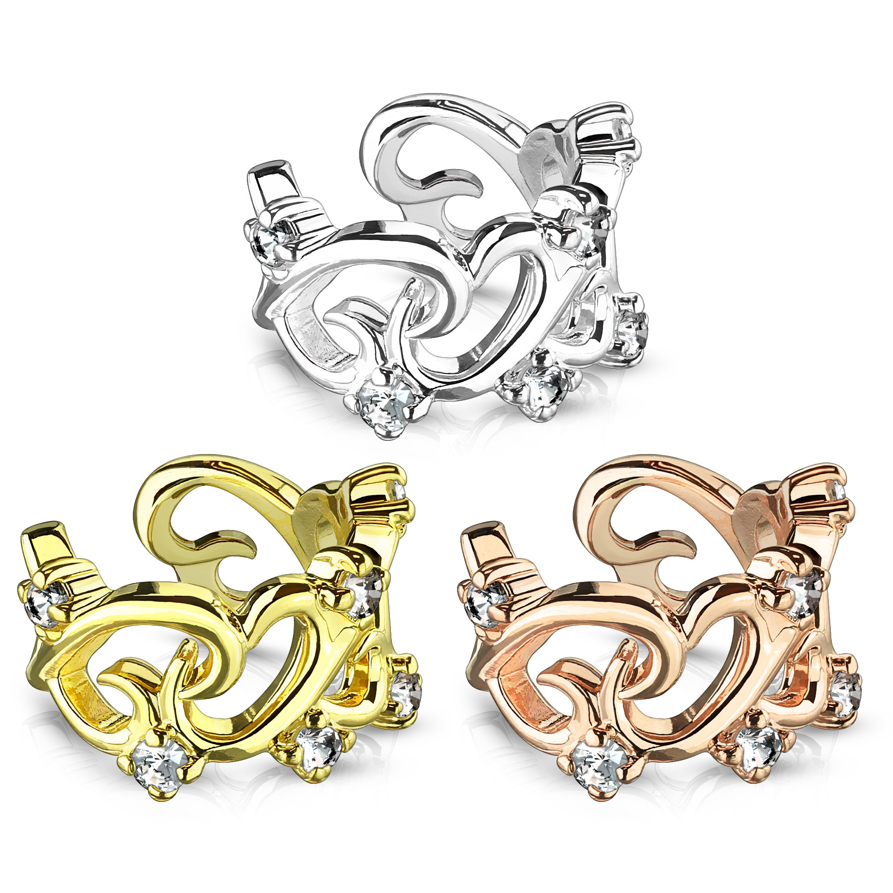 Earcuff mit filigranen Herzen