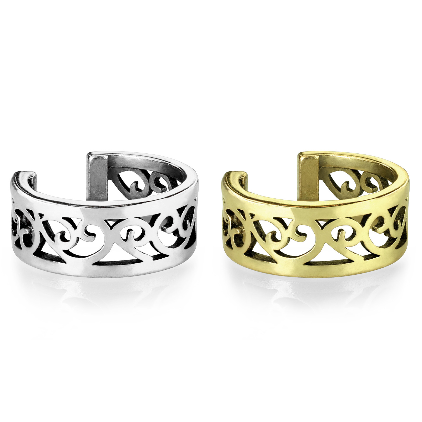 Earcuff mit ausgestanzten filigranen Herzen