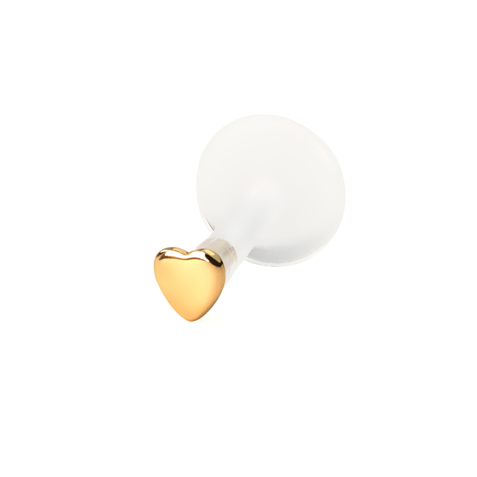 Labret aus 14kt. Gold mit Herzspitze