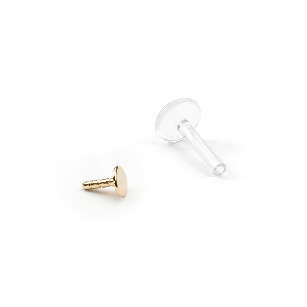 Labret aus 14 Karat Gold mit runder Spitze