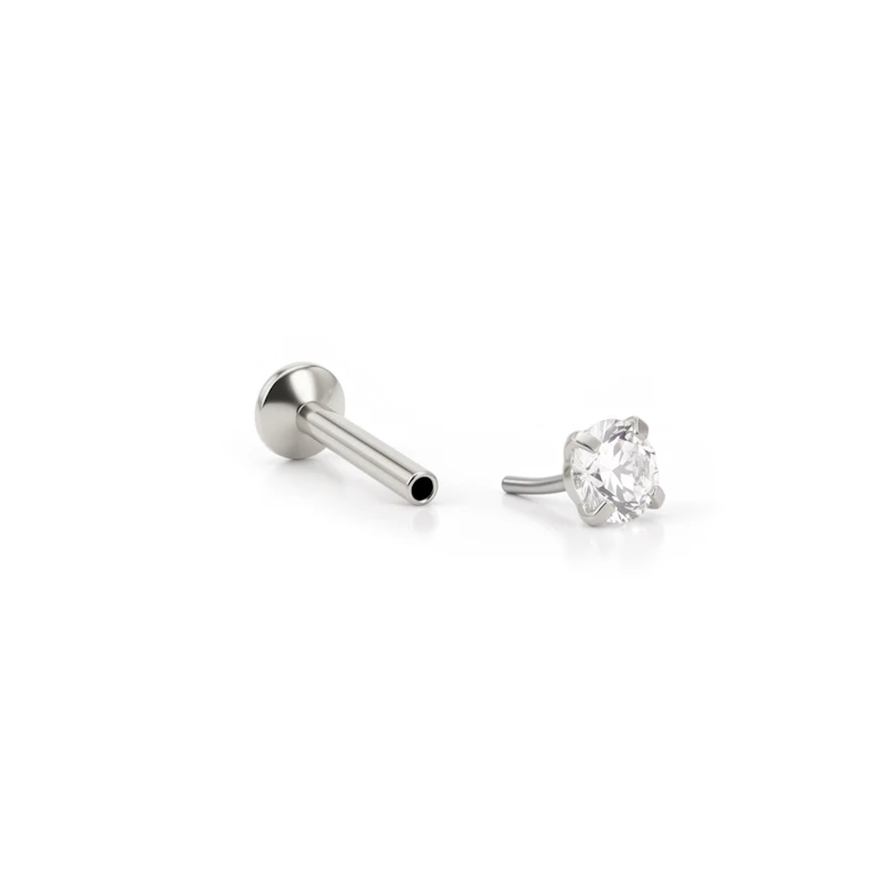 Push-in Labret mit eingefasstem Schmuckstein