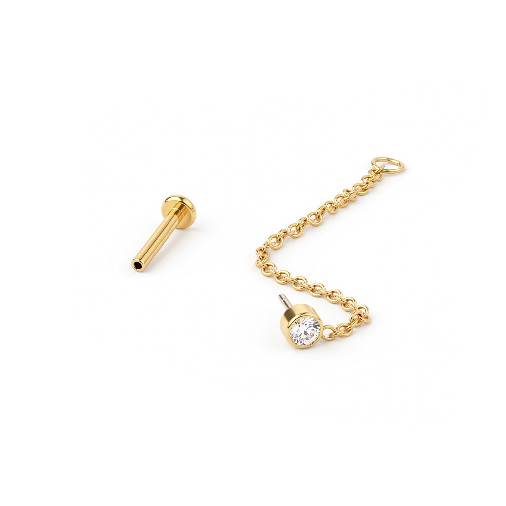 Titan-Labret mit Stein und Kette