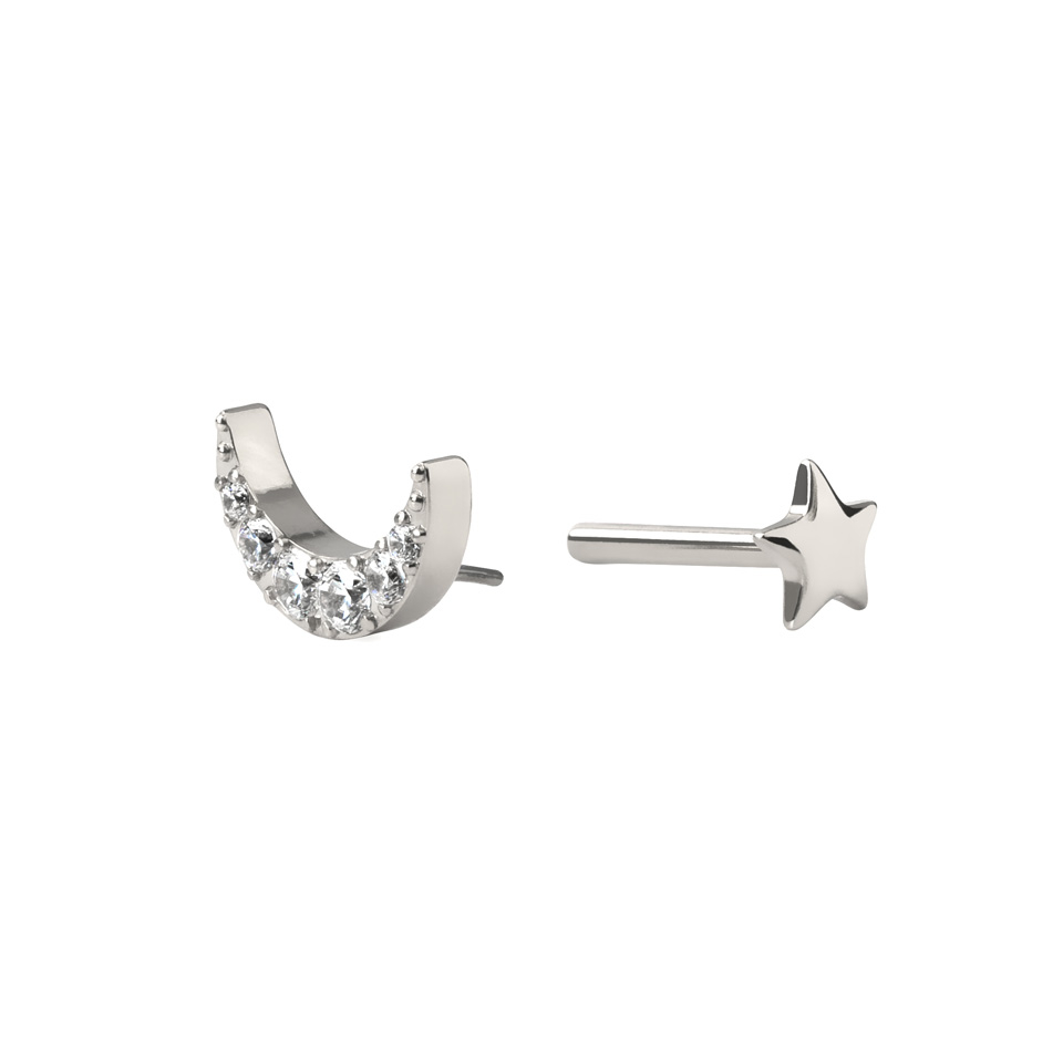 Mond-Labret mit Sternrückseite aus Titan