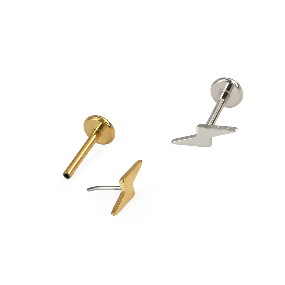 Blitzschlag-Labret aus Titan