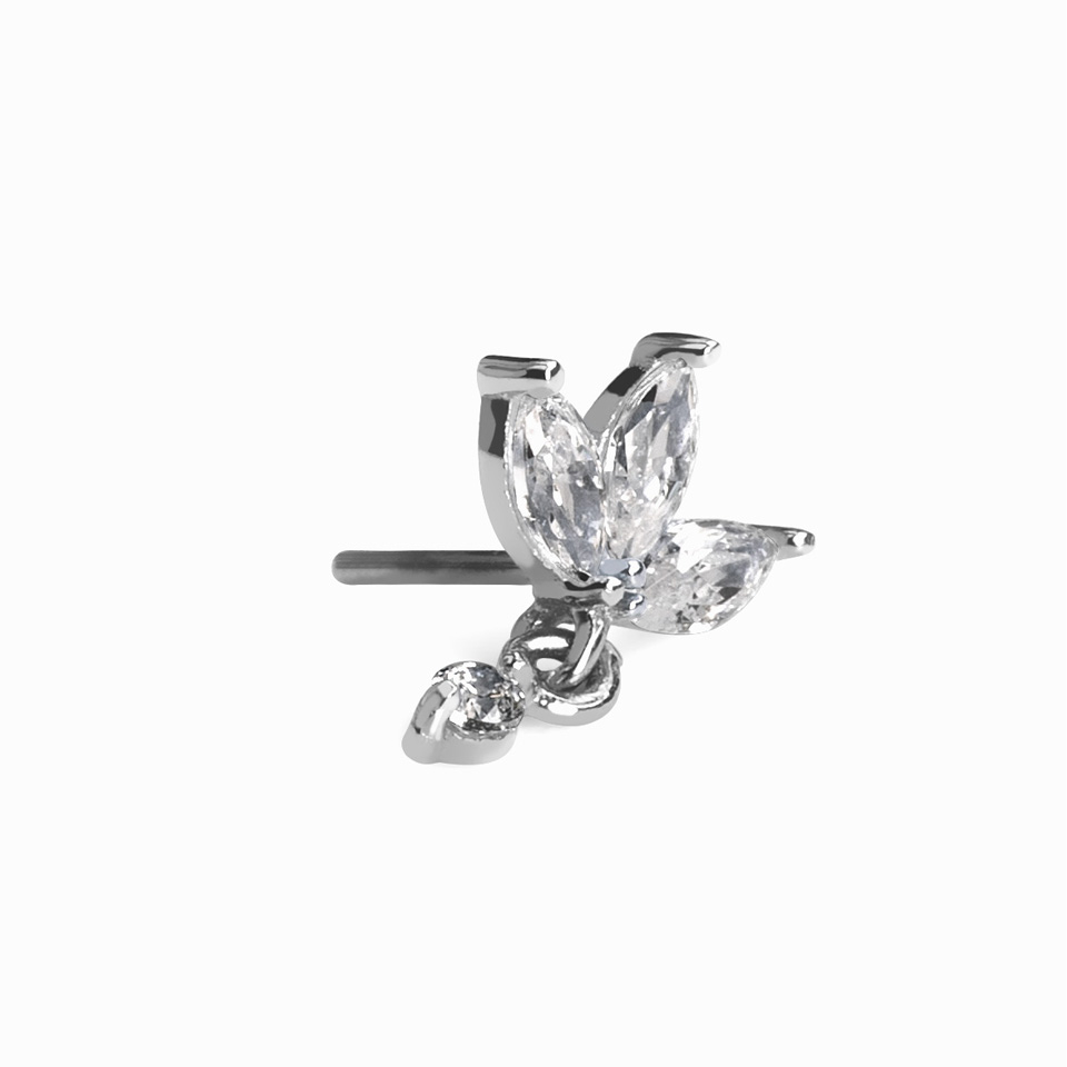 14K Gold Lotosblume Push-in Aufsatz mit Anhänger
