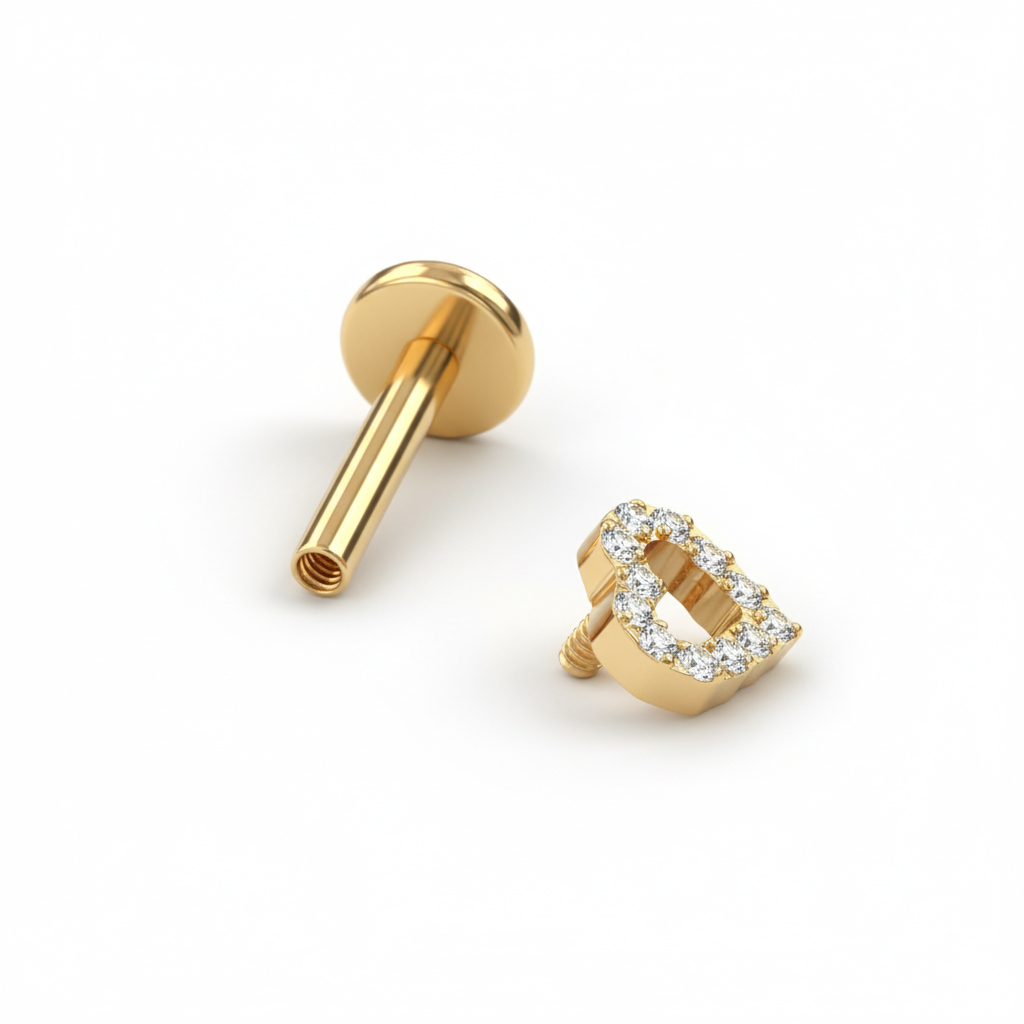 Titan-Labret mit steinbesetztem Herz