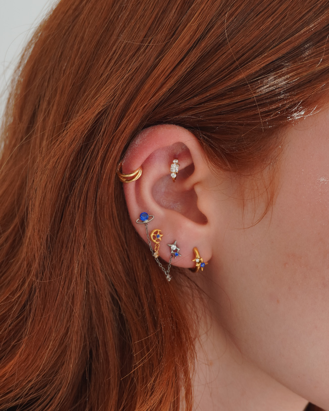 Titan-Labret mit Mond und Stern mit Anhänger