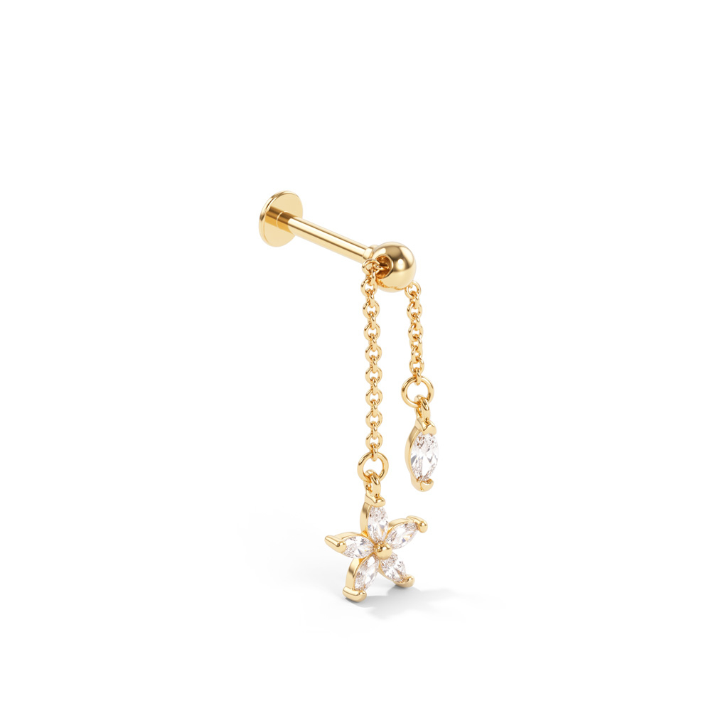 Titan-Labret mit beweglicher Kette und großer Blume