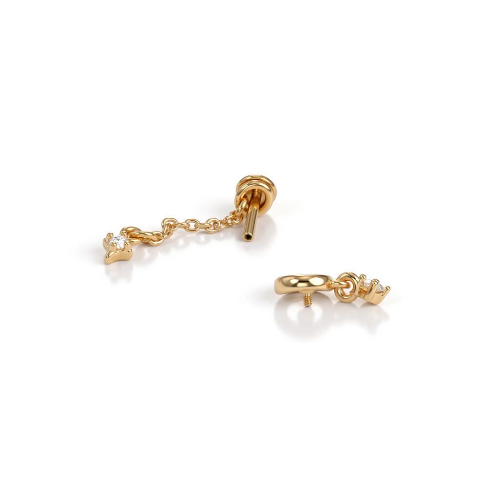 Mond-Labret mit Stern-Anhänger