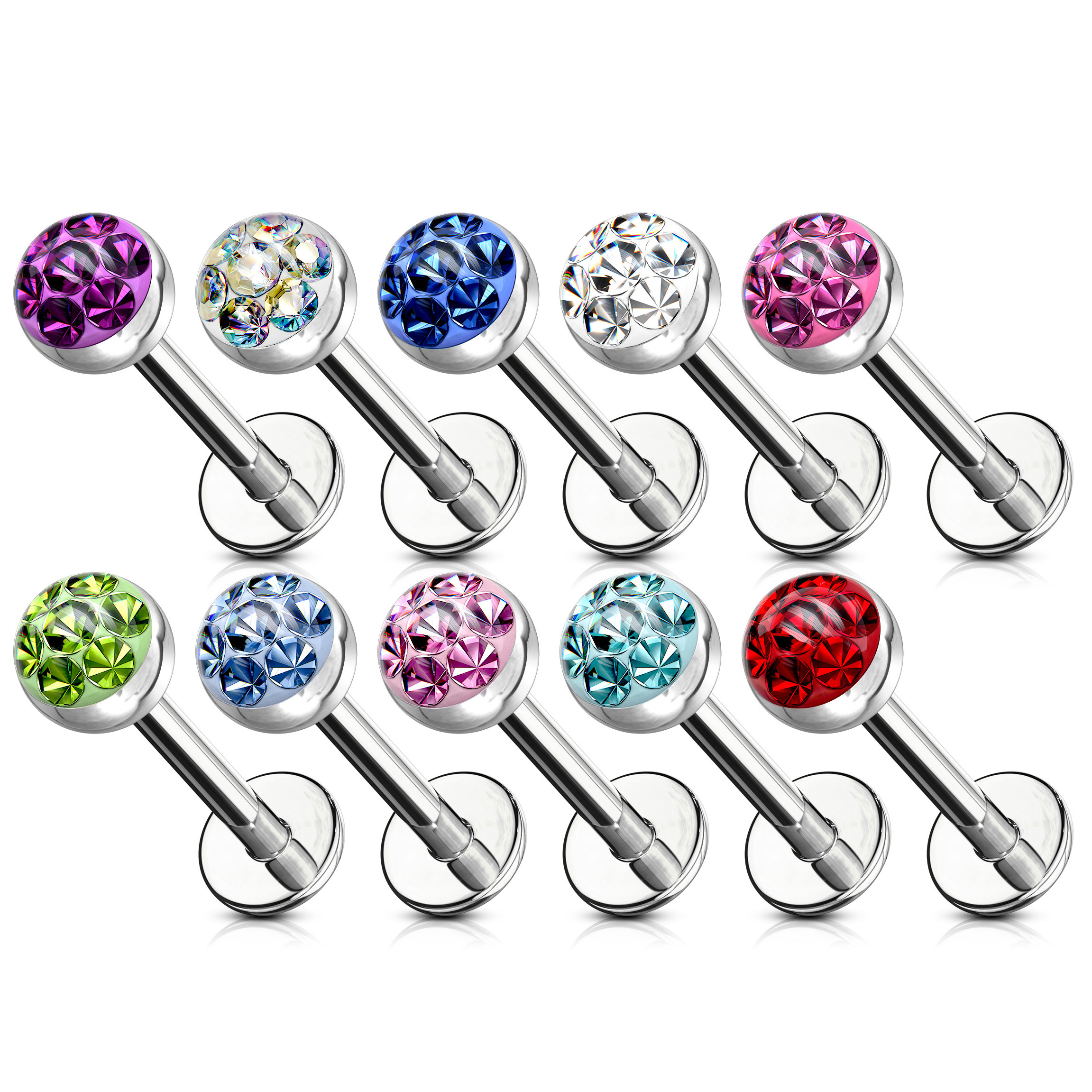 Labret mit Kristallperle