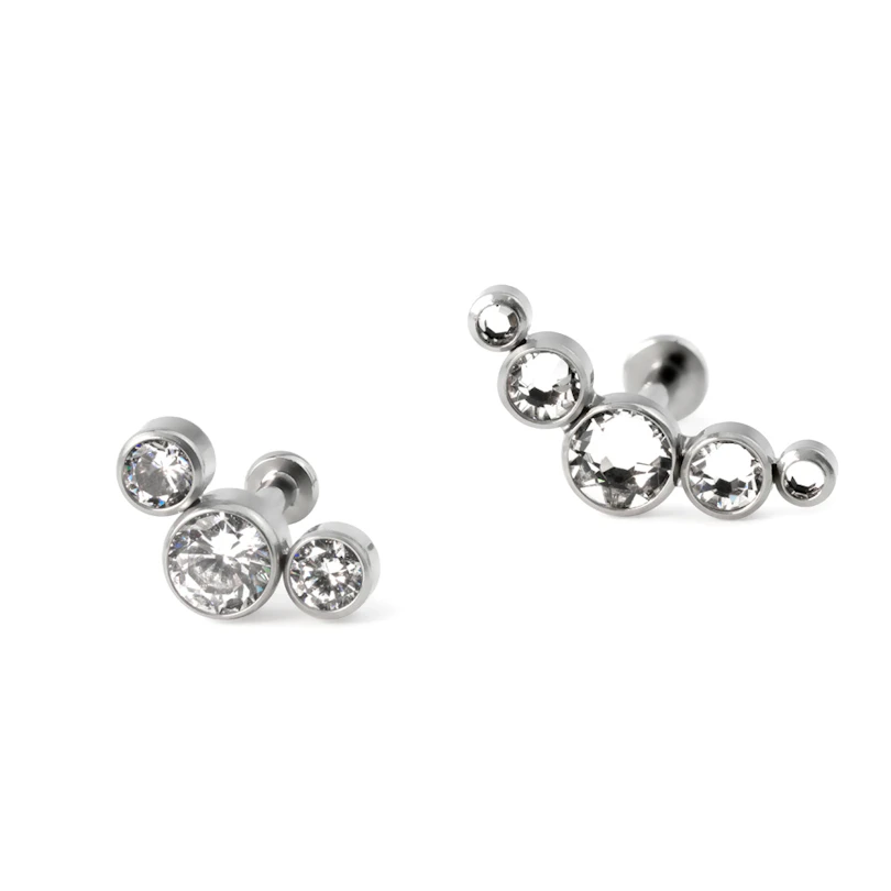 Push-In Labret aus Titan mit verschiedenen Steinen