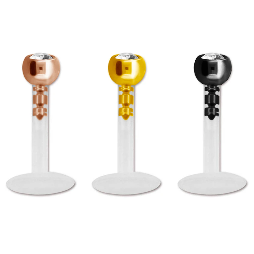 Labret aus PTFE mit einem farbigen Top