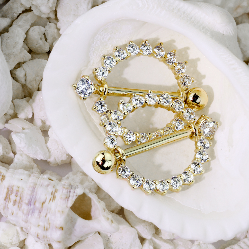 14 Karat echtes Gold Brustpiercing