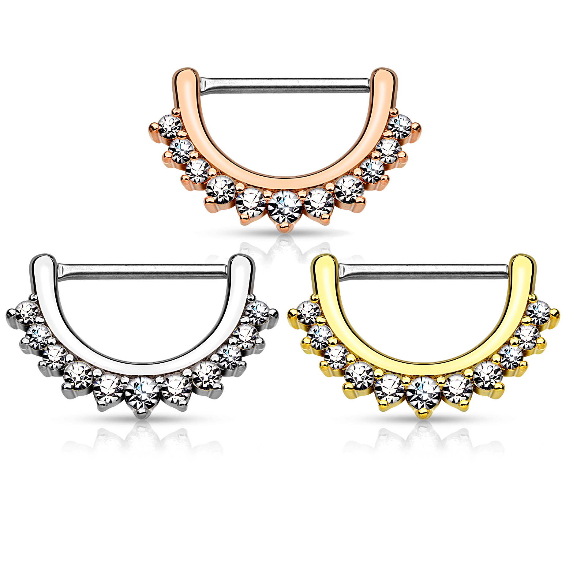 Nippelclicker mit einer Steinkante in einem Halbmond