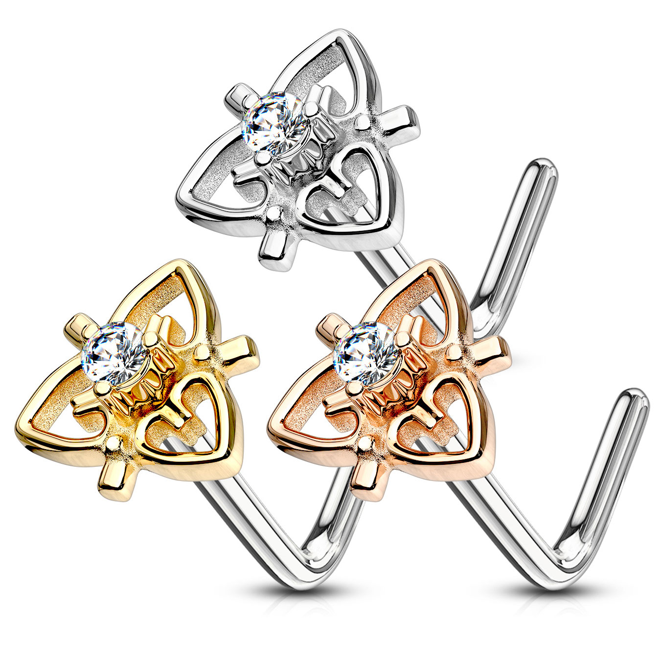 Nasenpiercing mit filigranem Herz und Stein