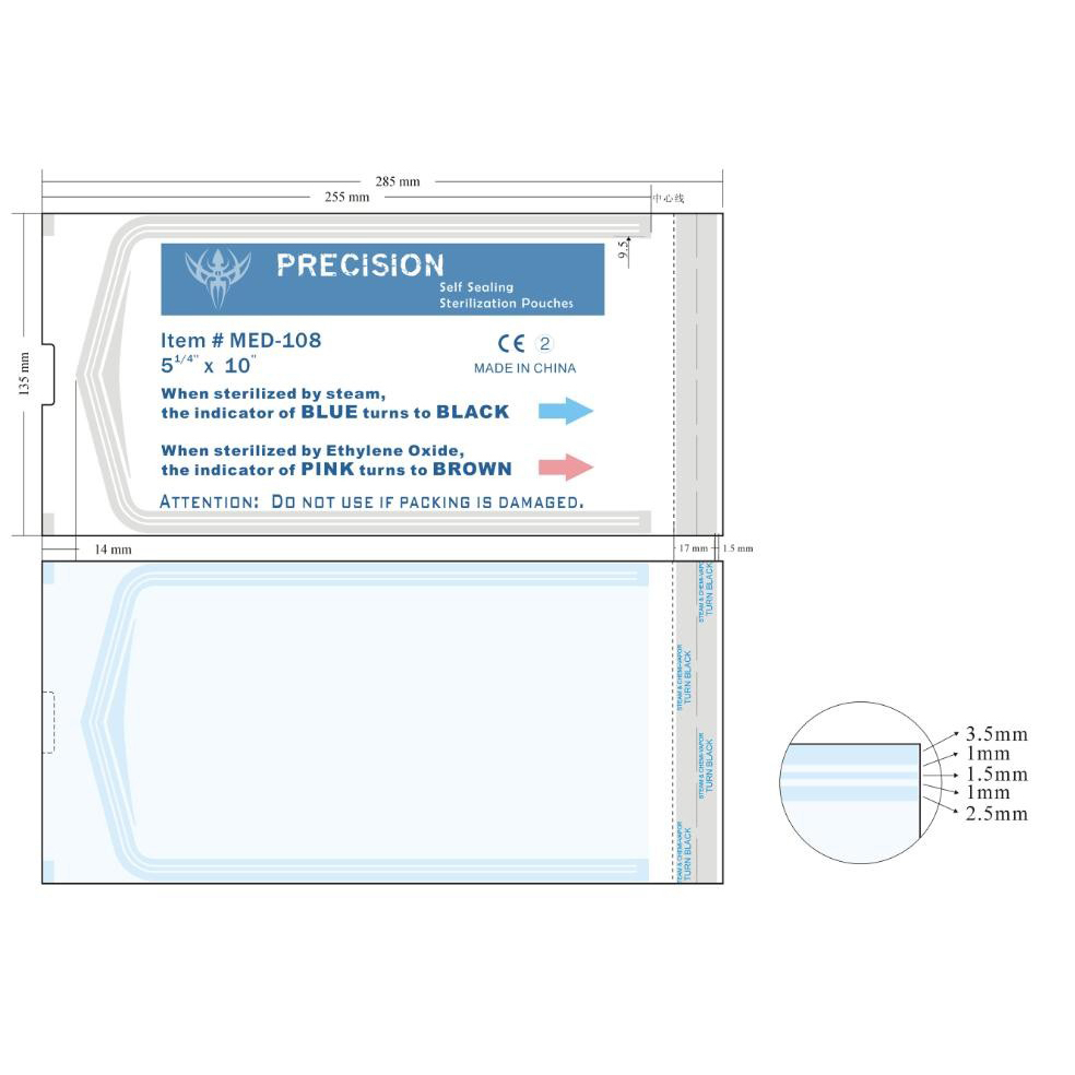 Selbstschließende Sterilisierungsbeutel