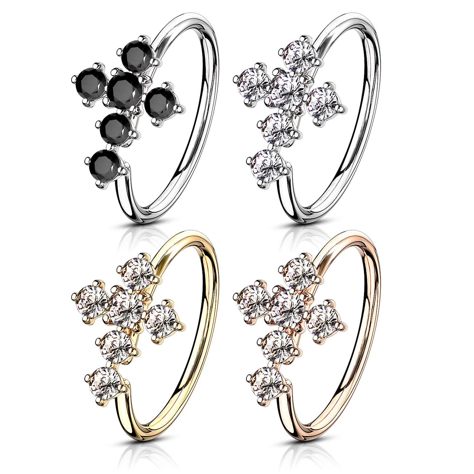 Ring mit Kreuz aus Steinen